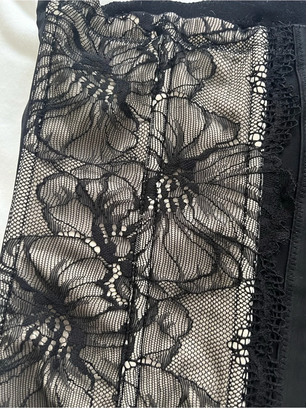 Maidenform Black Floral Girdle Corset Shapewear Small